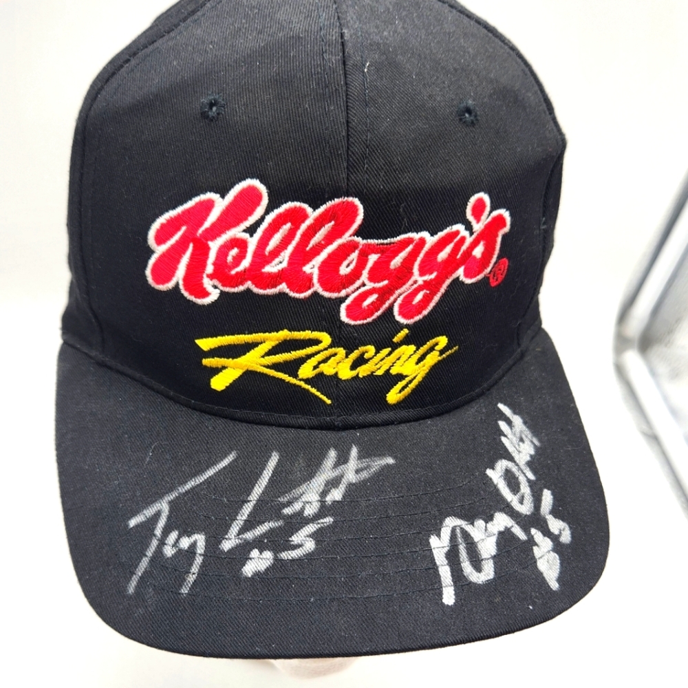Vtg. 1995 Signed Terry Labonte & Gary DeHart  Nascar Kellogg's Truckers Snapback